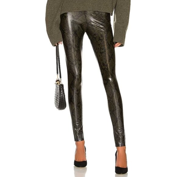 Commando Faux Leather Animal Legging Moss Snake - Picture 1 of 8